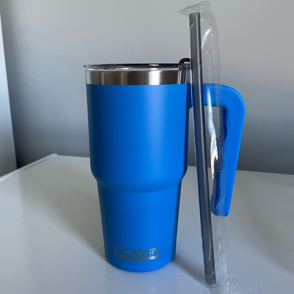 NWT! Blue Coors Seltzer Stainless Steel Tumbler with Straw